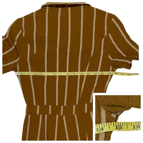 Emory Park Tailored Pinstripe Jumpsuit - Mustard - XS - Picture 7 of 16